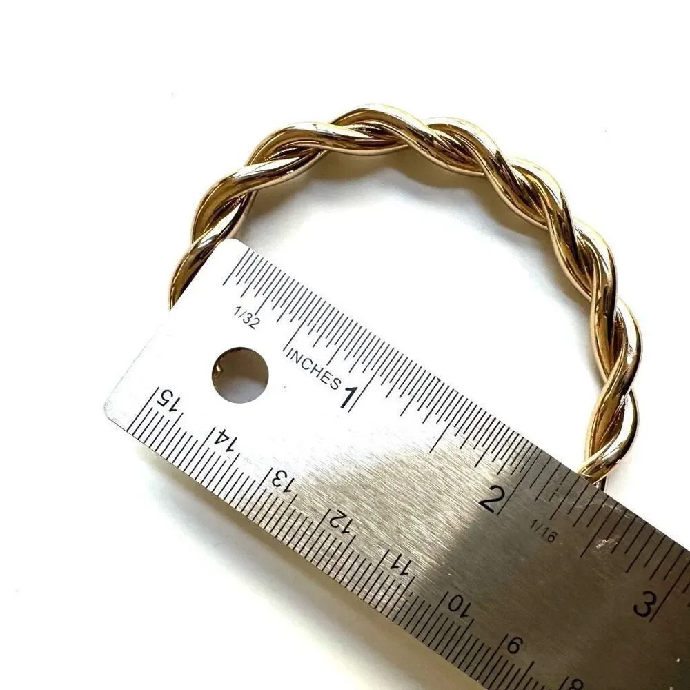 Gold tone twisted open cuff bracelet